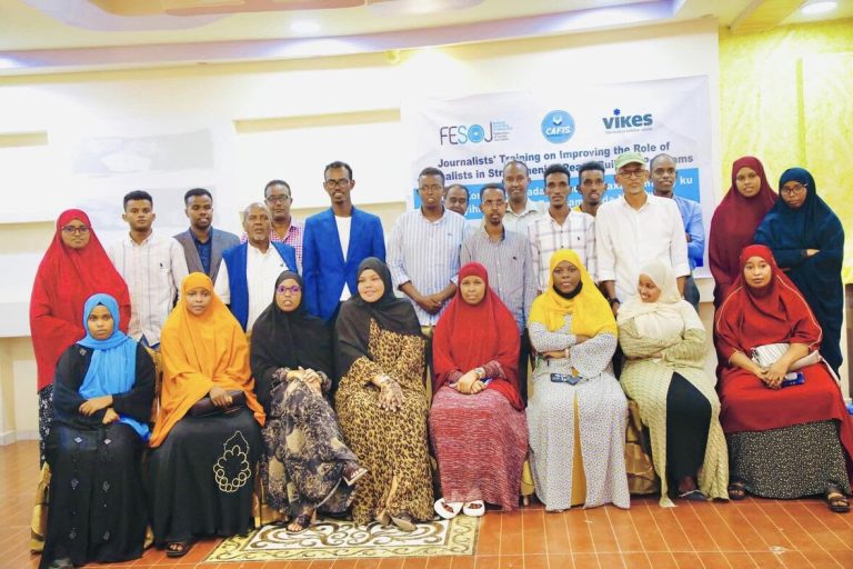 FESOJ concluded journalists ‘training in Mogadishu on strengthening peace building programs