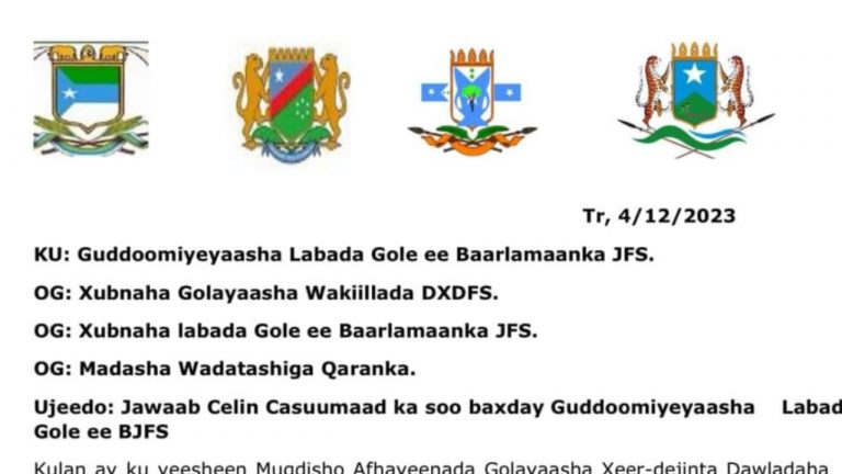 Gudoomiyayaasha Baarlamaanada Maamul Goboleedyada oo Iska Diiday Casuumaad Uu U Fidiyay Gudoomiyaha Aqalka Sare