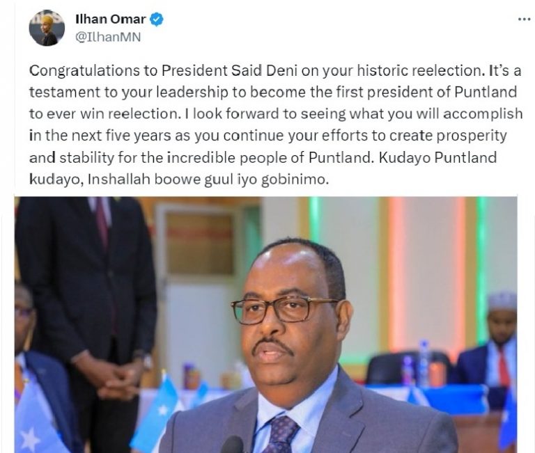 Ilhan Omar oo Ka hadashay Doorashadii Dhawaan ka dhacday Puntland