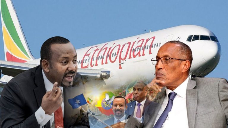 {DAAWO MUUQAALKA} Diyaarada Ethiopia Airline oo laga celiyay hawada Soomaaliya