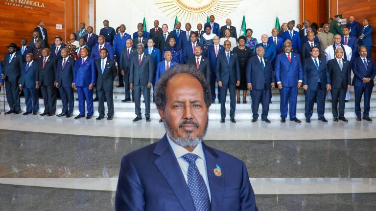 President Hassan Sheikh attends the African Union Leaders Summit in Addis Ababa, Ethiopia.