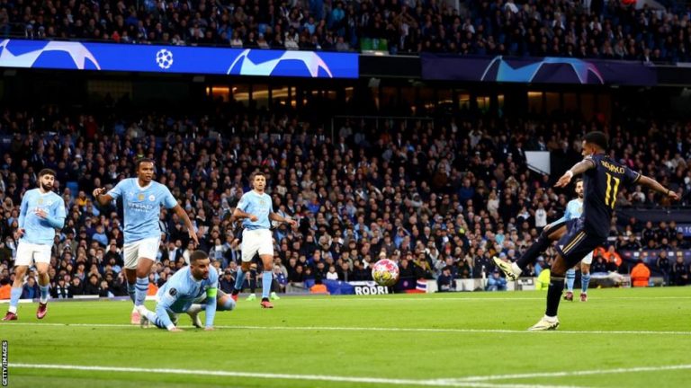 Man City knocked out of Champions League by Real Madrid.