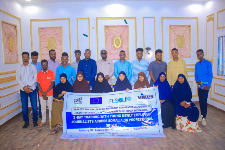 FESOJ concluded training20 young journalists in Jowhar city, Hirshabelle State