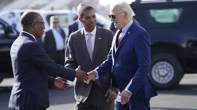 Biden visits Angola on first trip to Africa as president.