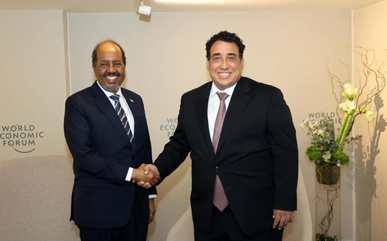 President meets President of the Libyan Presidential Council in Davos.