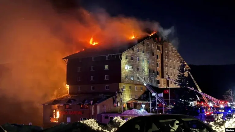 Turkey detains nine people over ski resort hotel fire that killed 76.