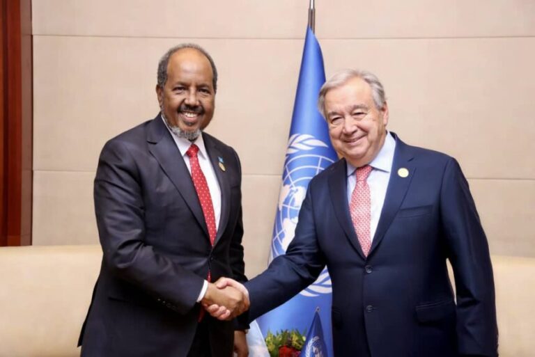 President Hassan Sheikh meets UN Chief in Ethiopia.