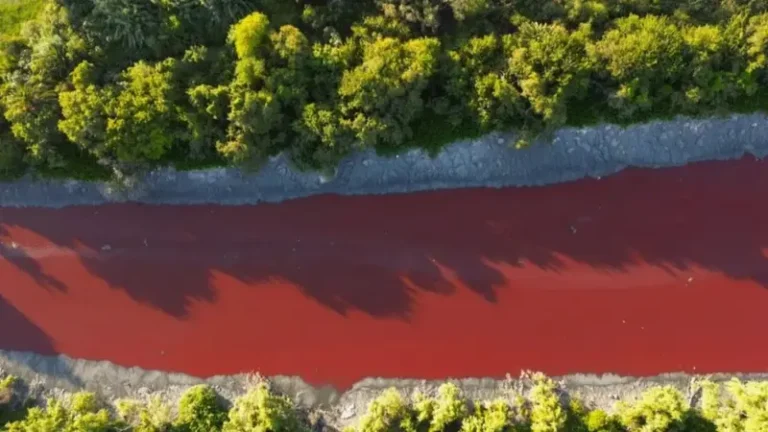 Kanaal ku Yaalla Argentina oo ay biyihiisu isku baddeeleen midabka dhiigga